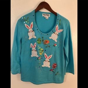 Easter sweater; turquoise